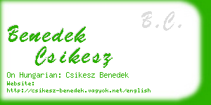 benedek csikesz business card